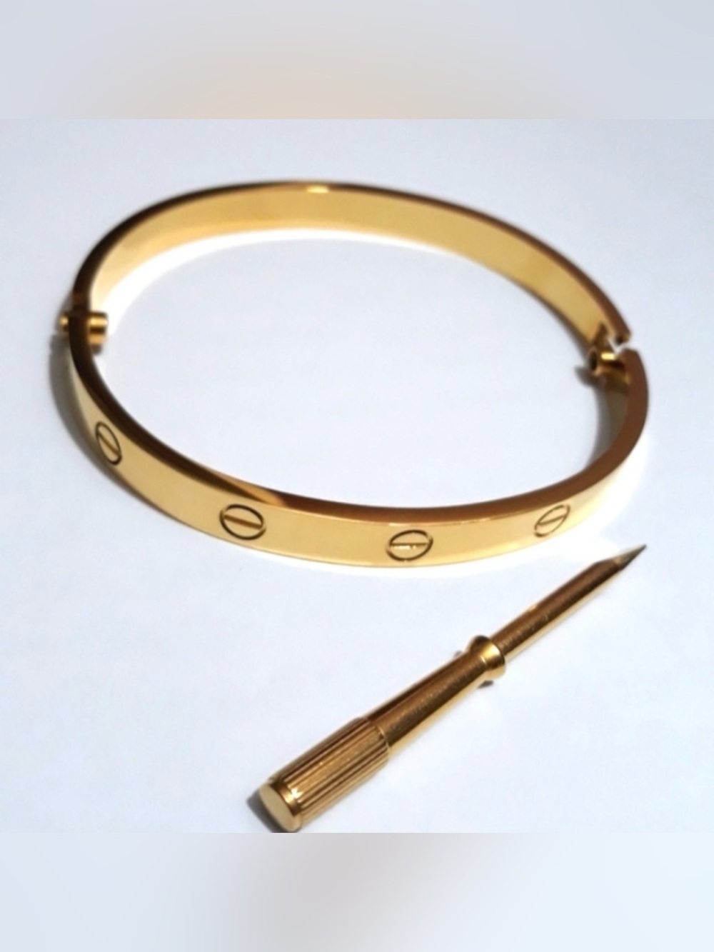 Generic Gold Screw Cuff Bangle Bracelet with Screwdriver - Picture 6 of 6